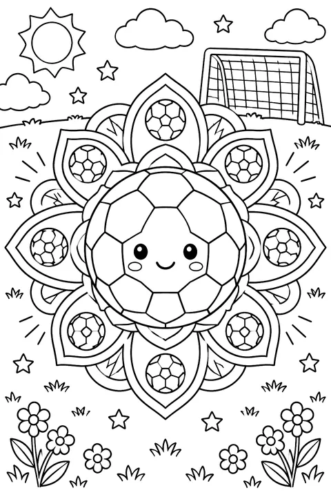 Soccer ball mandala coloring page