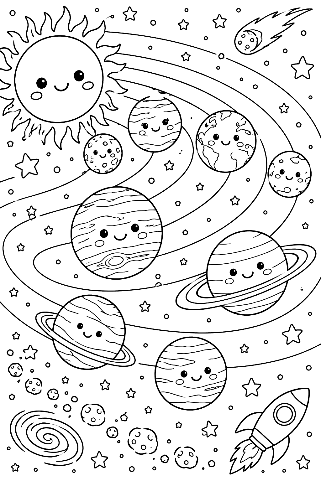 Solar System coloring page