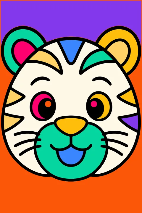 Tiger face coloring page