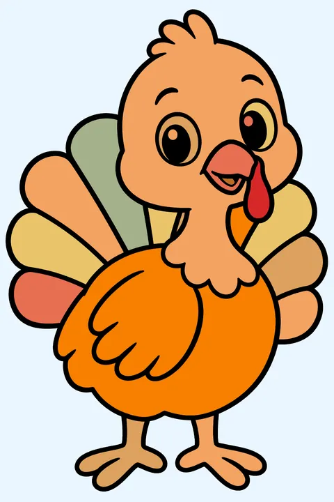Baby turkey coloring page