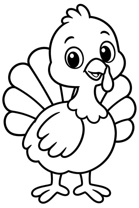 Baby turkey coloring page