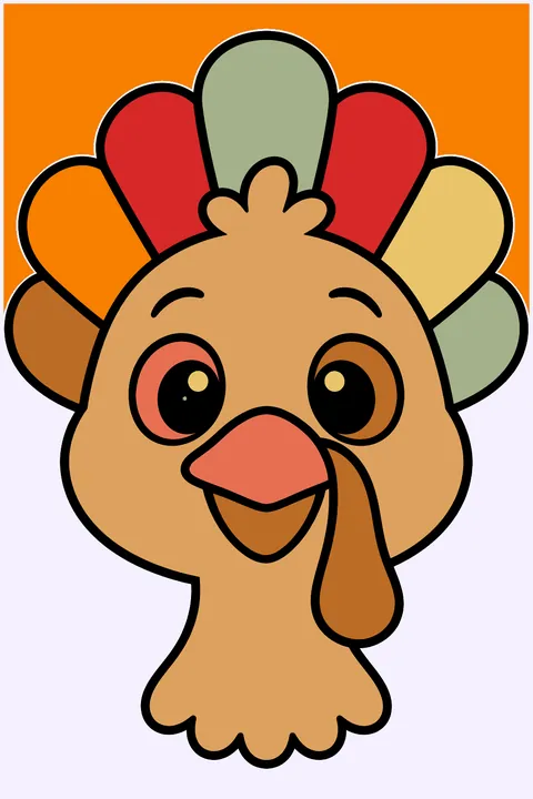 Turkey face coloring page