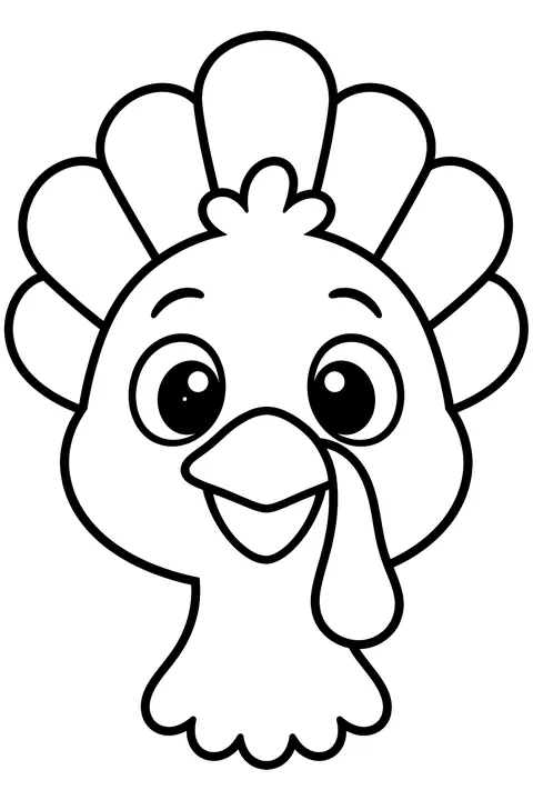 Turkey face coloring page