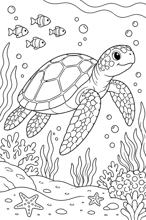 Green Sea Turtle coloring page