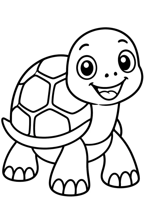 Smiling Turtle coloring page