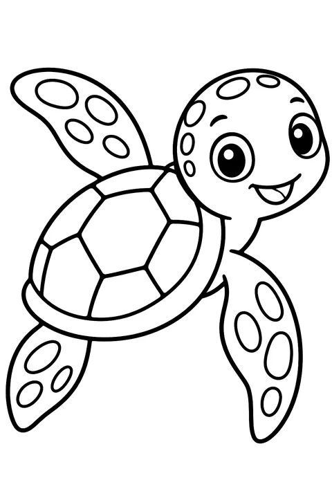 Swimming Sea Turtle coloring page