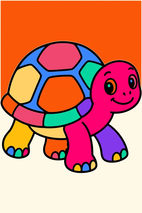 Walking Tortoise coloring page