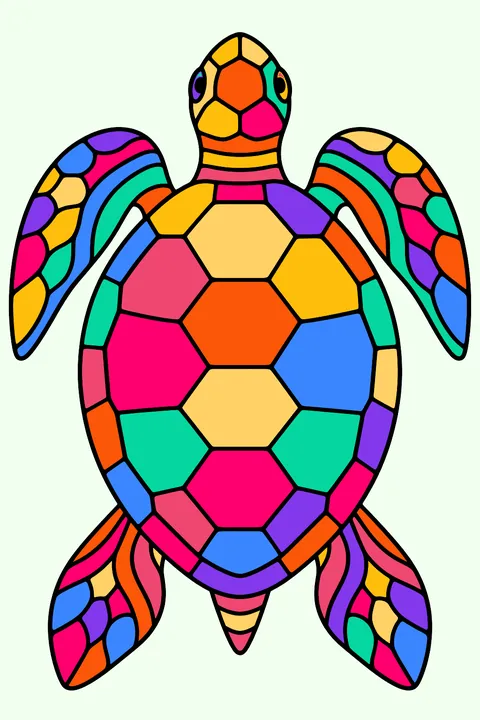 Patterned Turtle coloring page