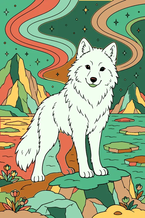 Arctic Wolf coloring page