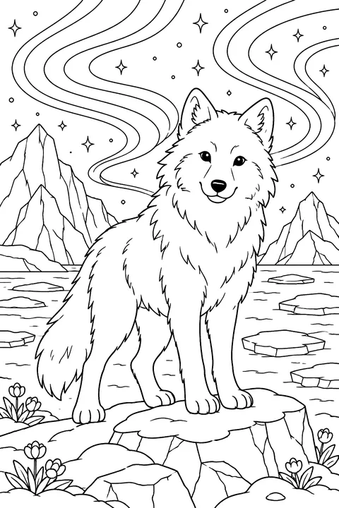 Arctic Wolf coloring page
