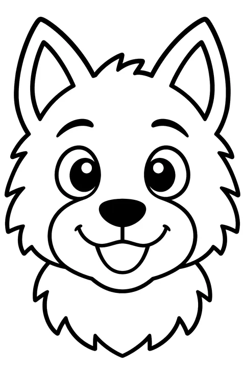 Friendly Wolf Face coloring page
