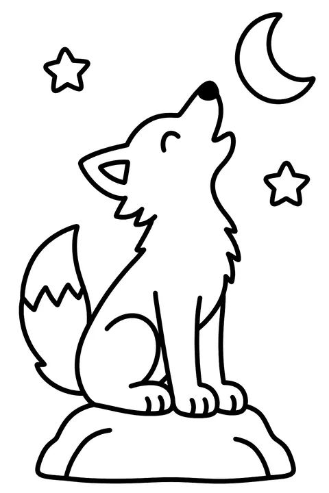 Howling Wolf coloring page